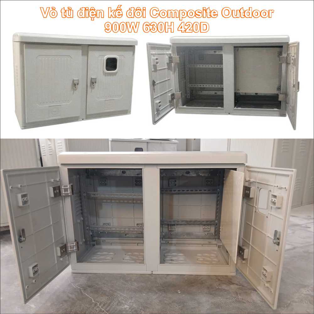 Vỏ Tủ Điện Kế Đôi Composite Outdoor 900W x 630H x 420D