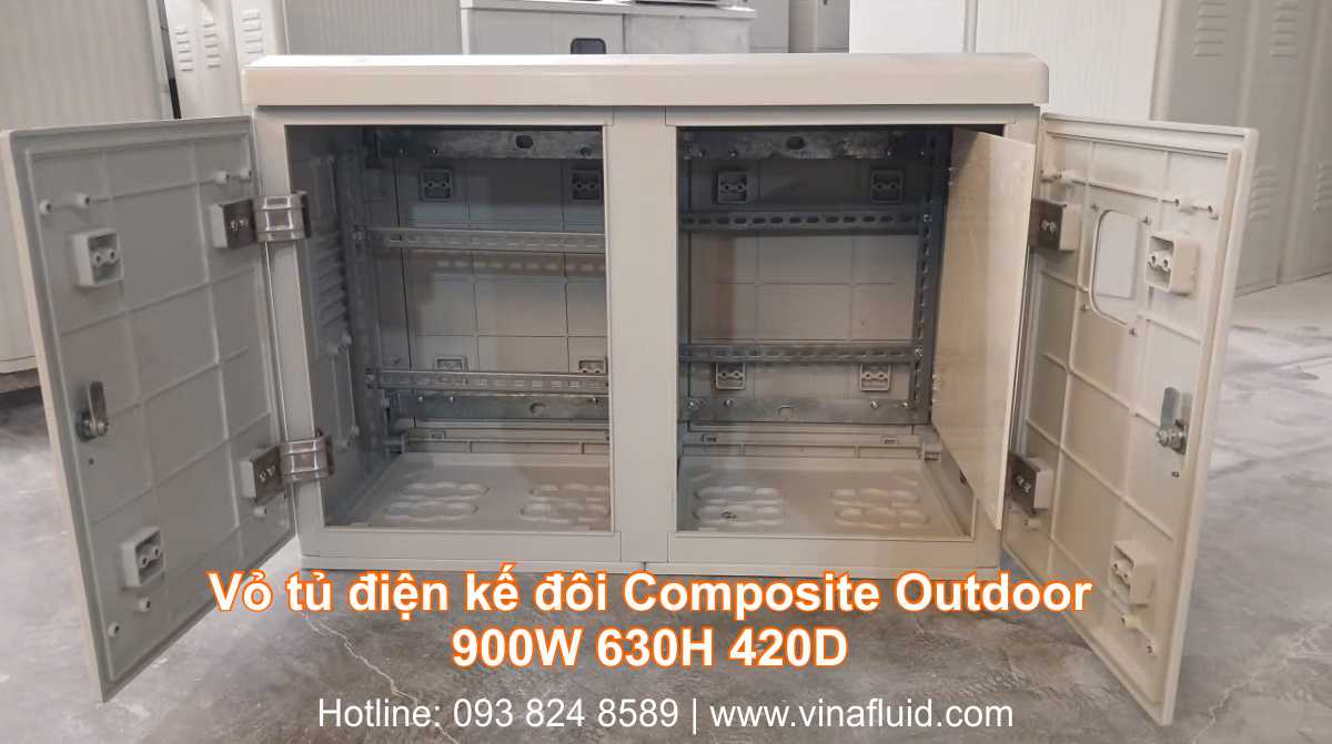 Vỏ Tủ Điện Kế Đôi Composite Outdoor 900W x 630H x 420D